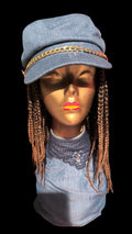 Denim hat with braids?